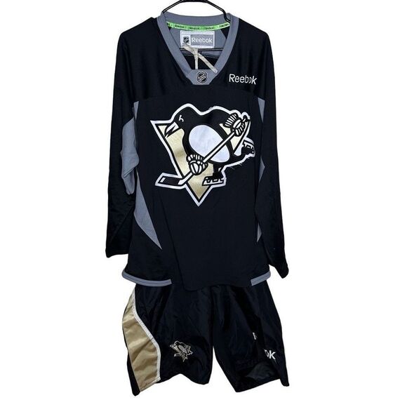 Pittsburgh PENGUINS Off Lic REEBOK Practice Jersey and Shorts XL/M - Picture 1 of 11